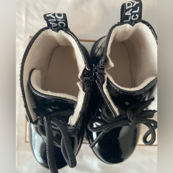 Daclay Dinimigi Black Patent Leather Boots Youth Size 26 - Picture 3 of 8